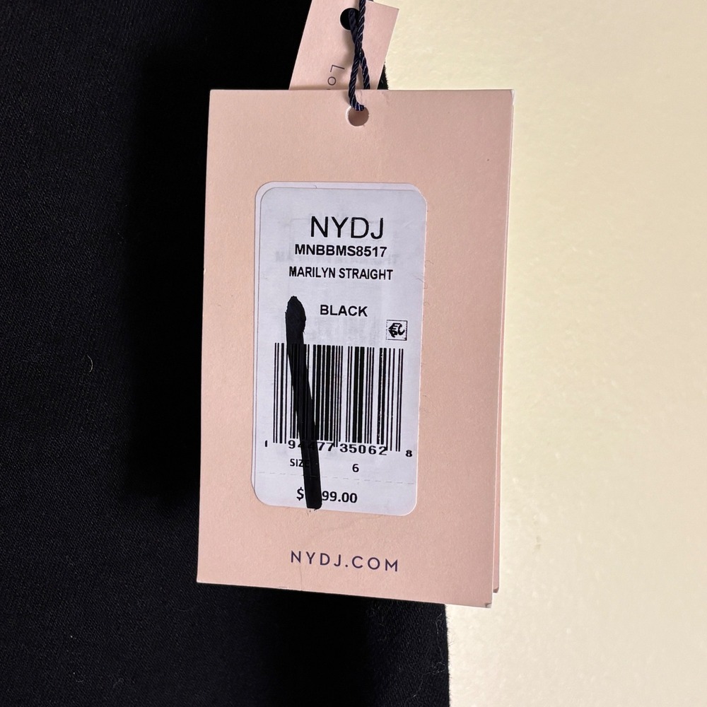 NWT NYDJ Marilyn Straight Leg Jeans Black Women Size 6 Casual Office High Rise - Picture 6 of 16
